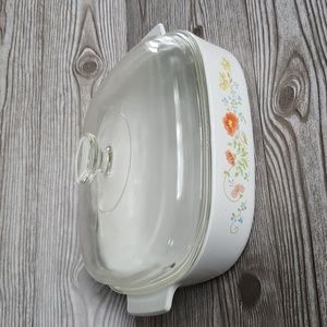 Corning ware vintage wildflower print casserole with lid